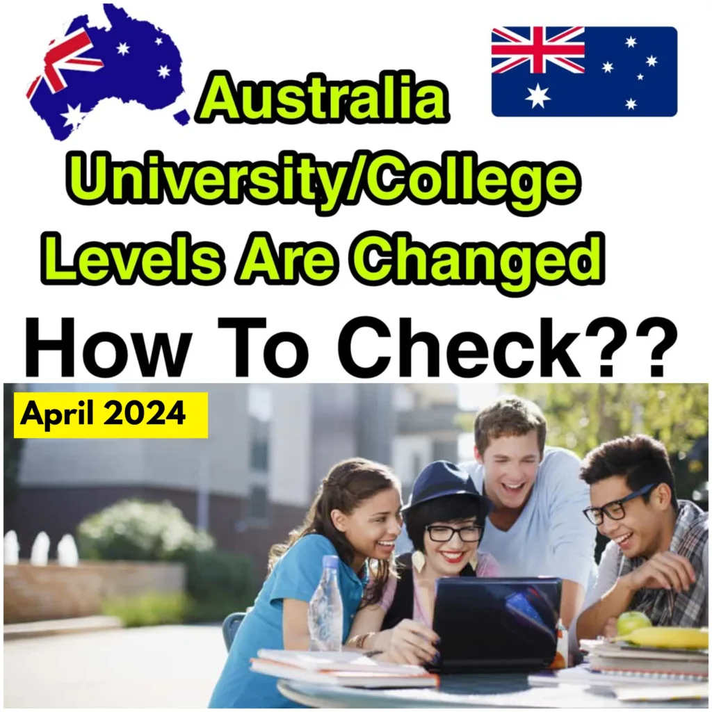Assessment Levels Updated of Australian Universities 