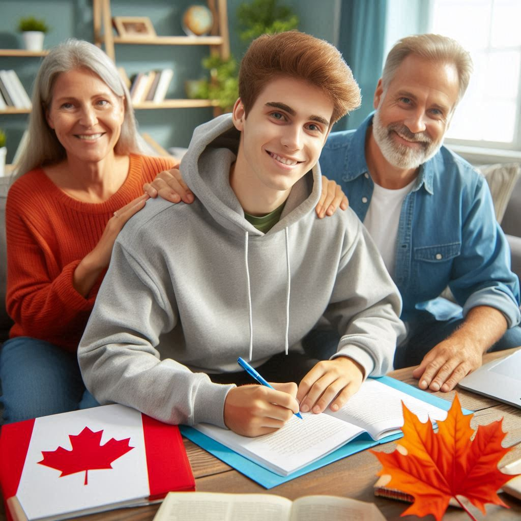 family to Canada while studying