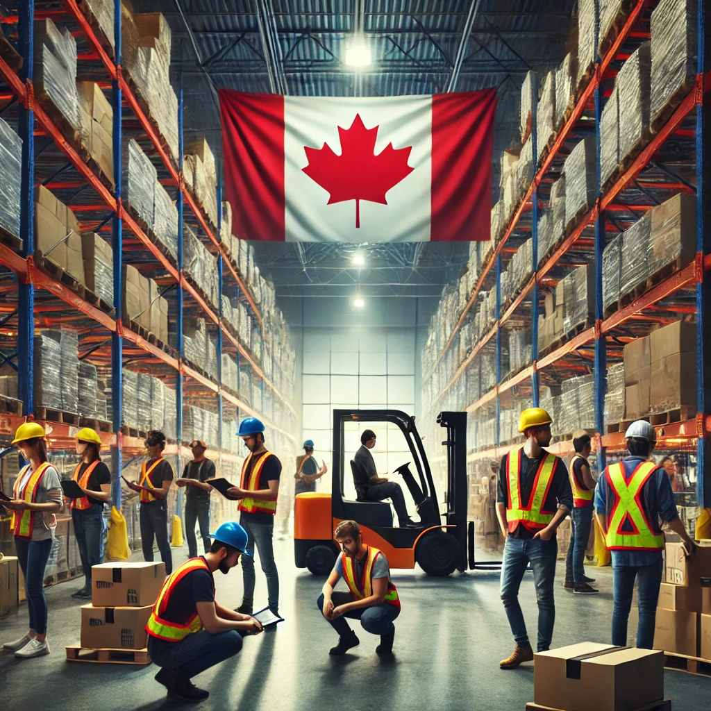 Warehouse workers in Canada